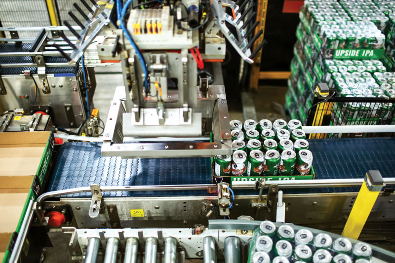 Aerial view of Krones bottling and canning line