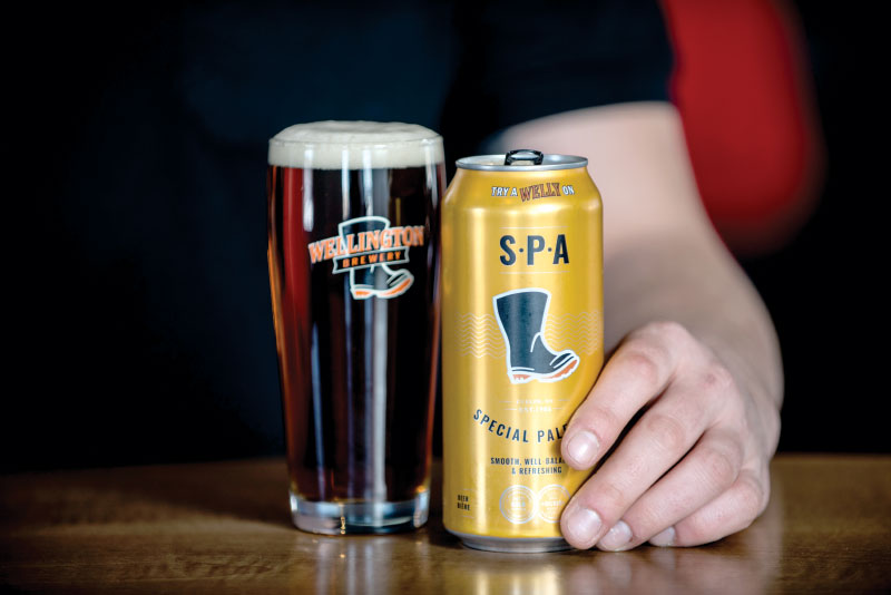 Can and glass of Special Pale Ale