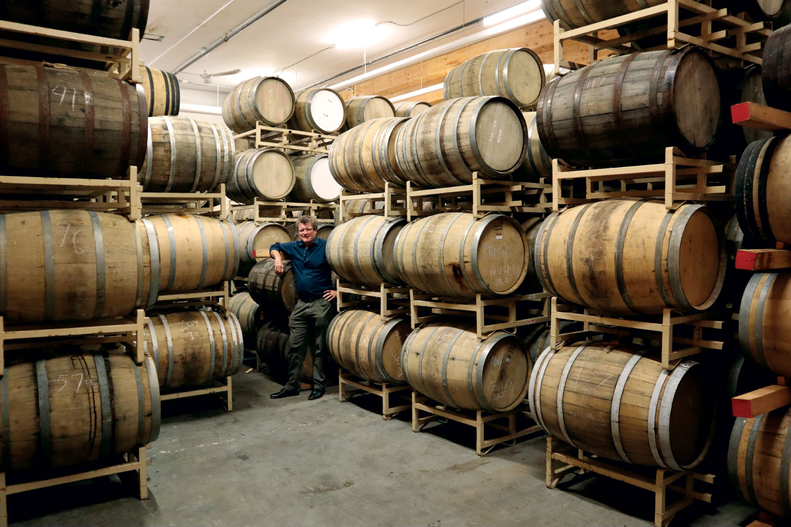 Gaeme Macaloney in barrel room