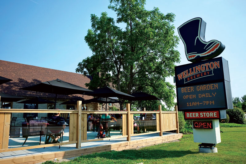 Wellington Brewery patio in the summer