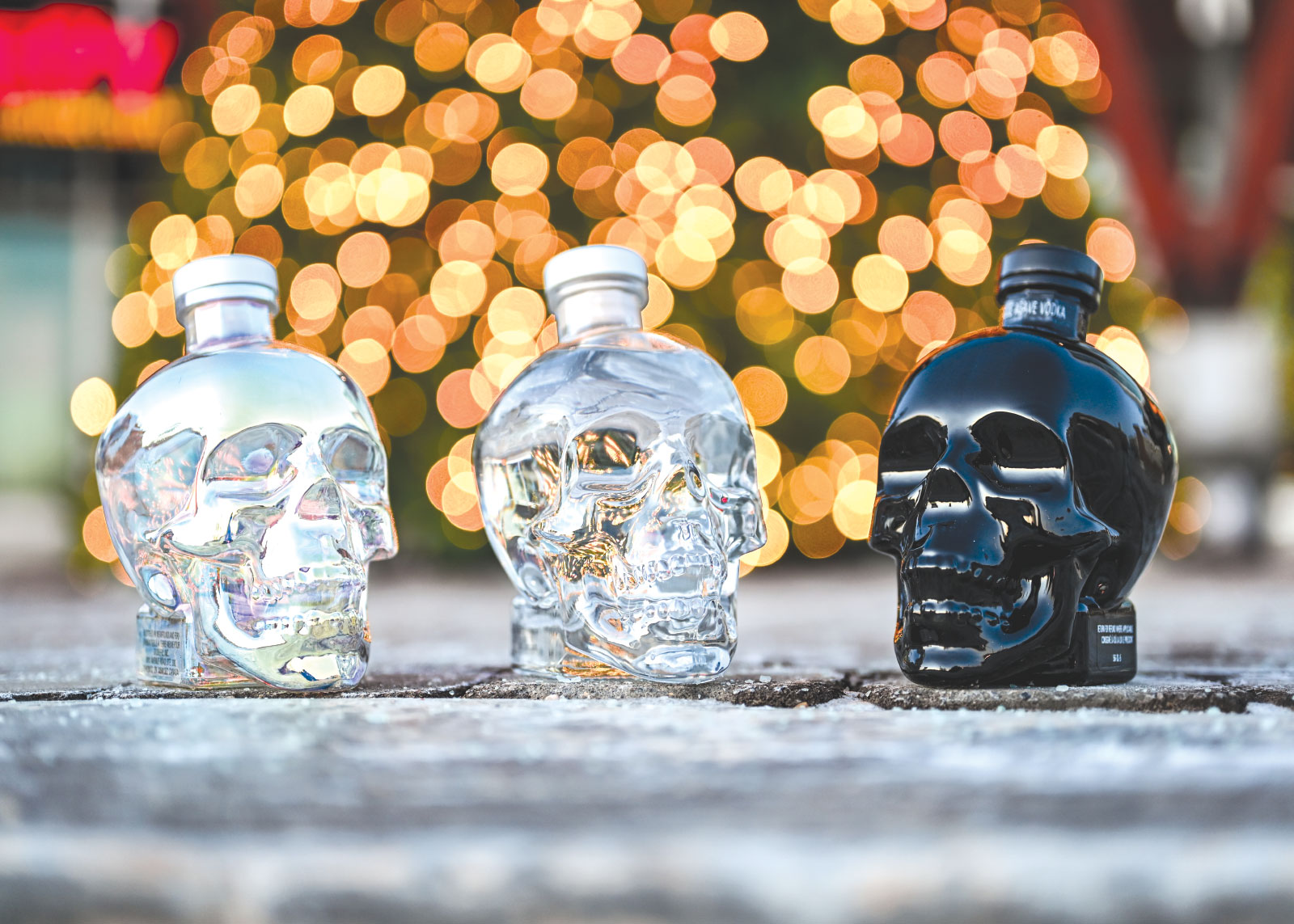 Bottles of Crystal Head Vodka