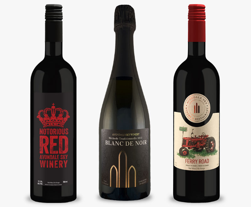 Three bottles of red wine