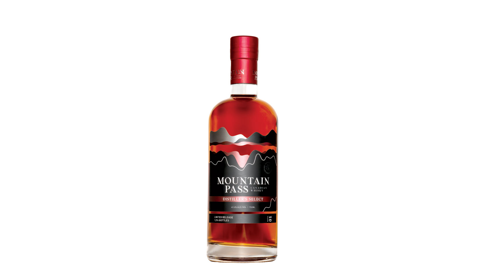 Bottle of Mountain Pass Distiller's Select Canadian Whisky