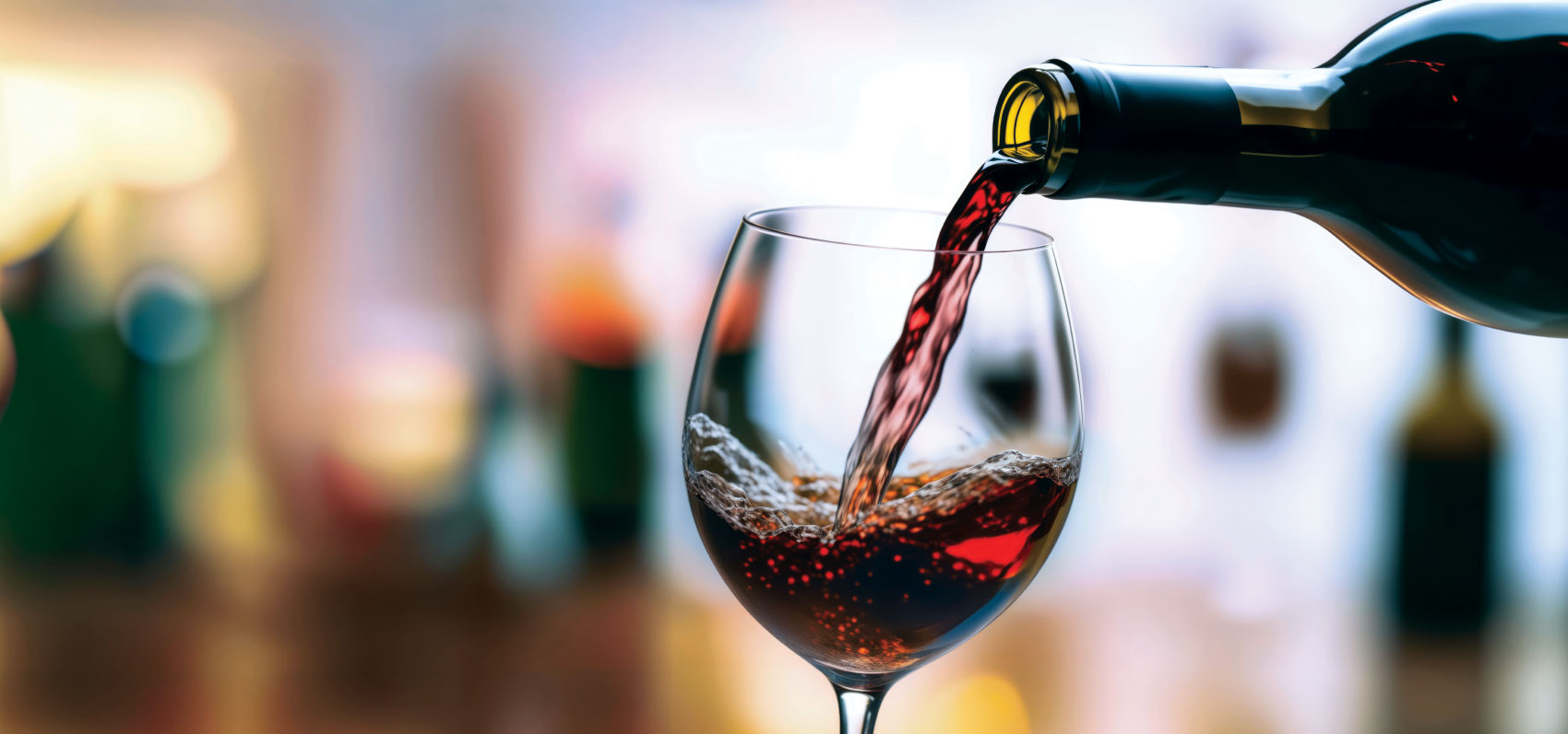 Wine being poured in glass