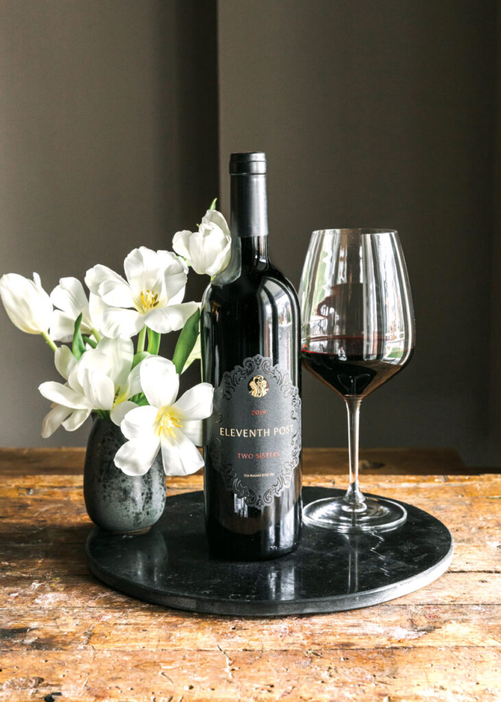 Bottle and glass of Eleventh Post