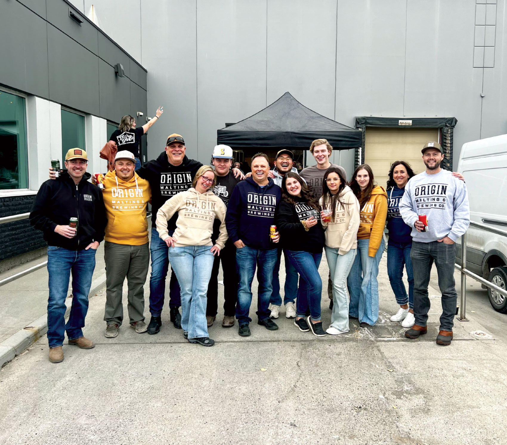 Group photo of Origin Malting & Brewing Co. team