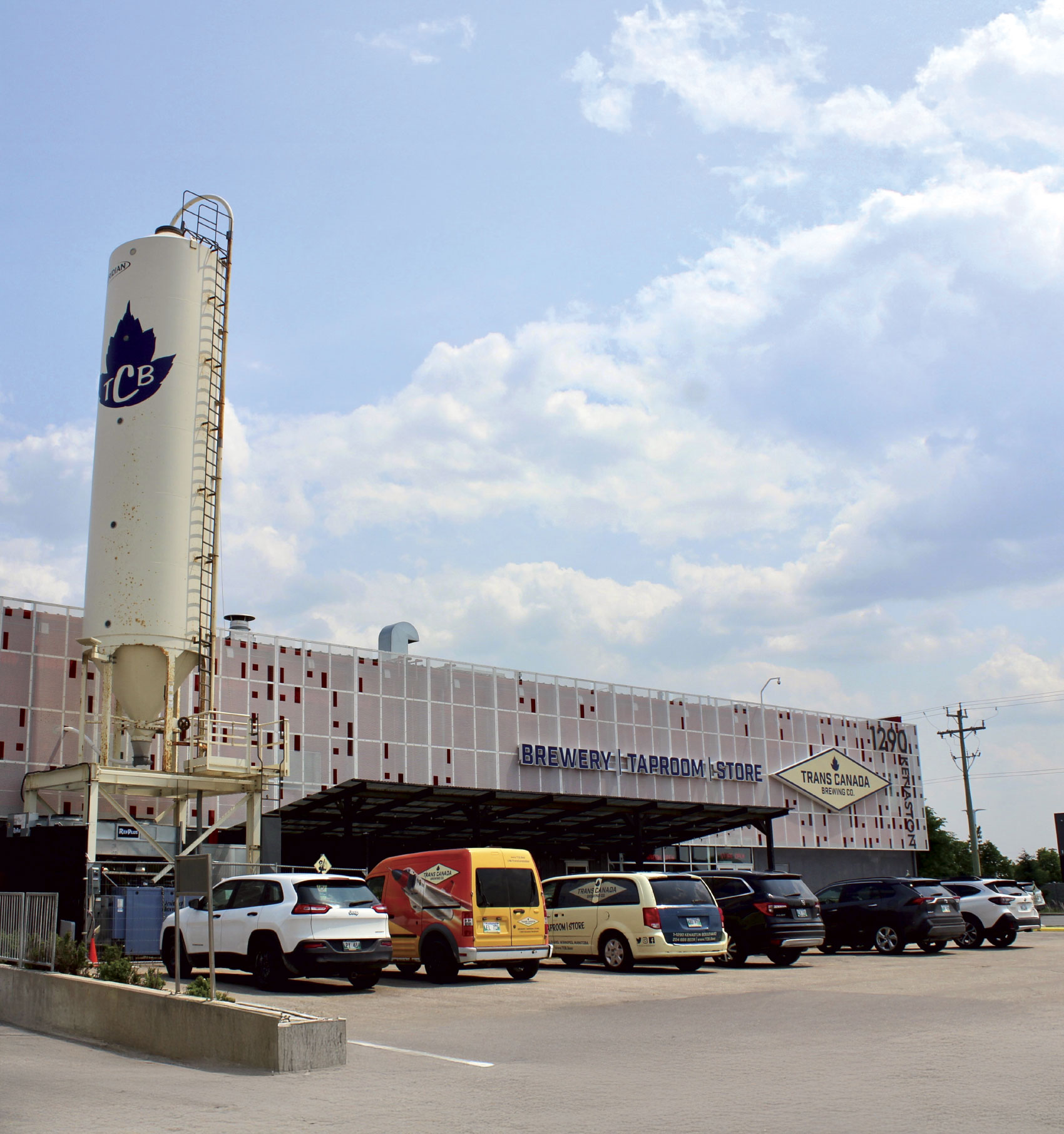 Exterior of Trans Canada Brewing Company facility