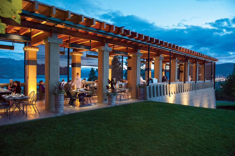 Exterior view of terrace at dusk