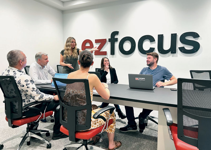 Team meeting in EZFocus boardroom