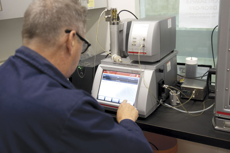 Mike doing lab testing