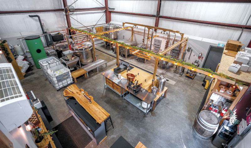 Overhead shot of distillery