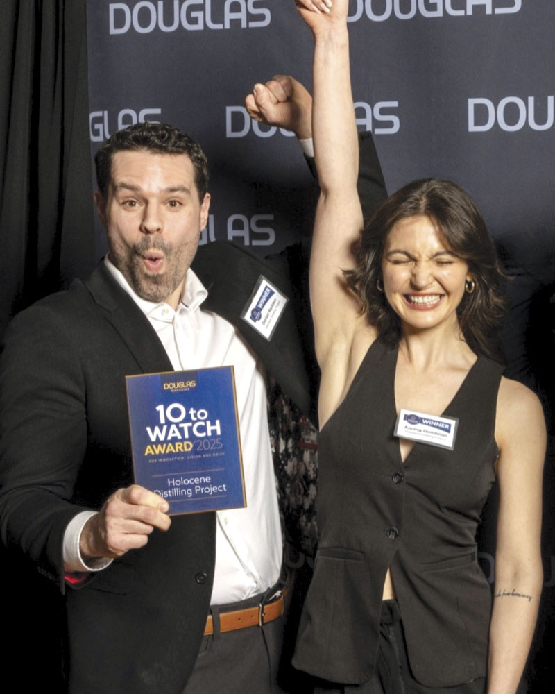 Dorian and Aisling celebrating award