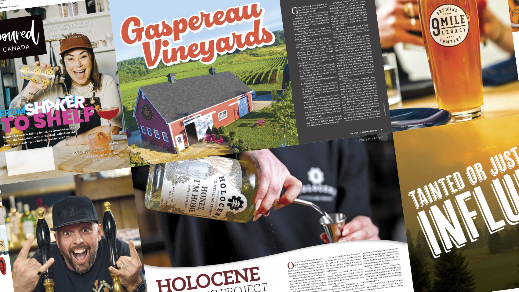 Various pages from the Summer 2025 issue of Poured Magazine