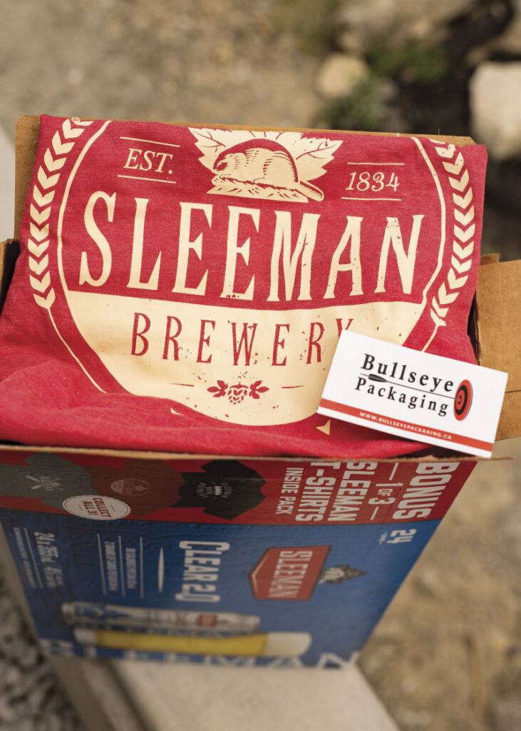 Sleeman Brewery shirt and beer box