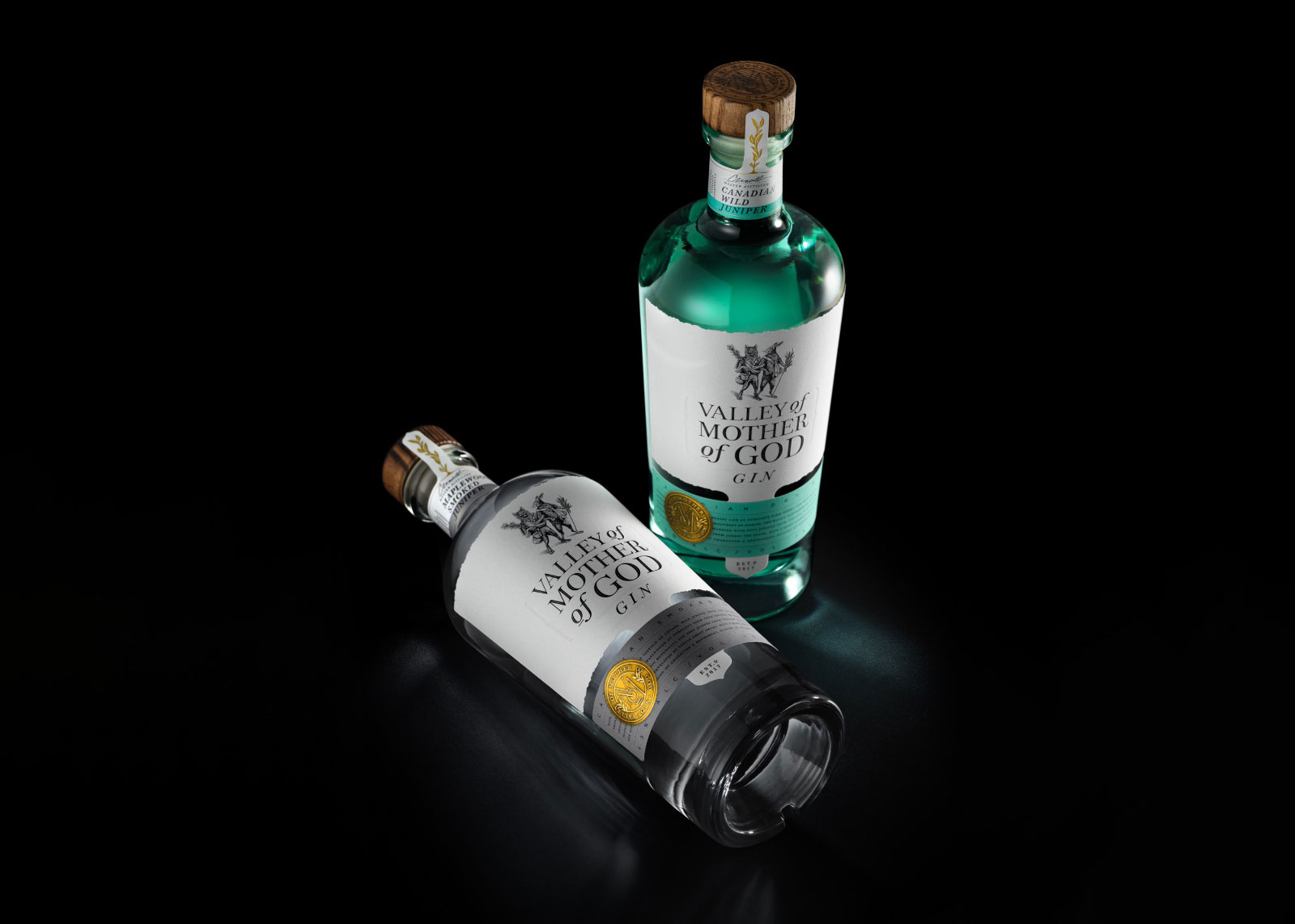 Bottles of Valley of Mother of Gods gin