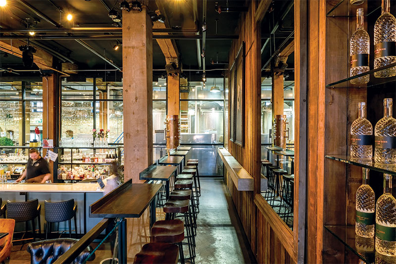 Seating area and bar