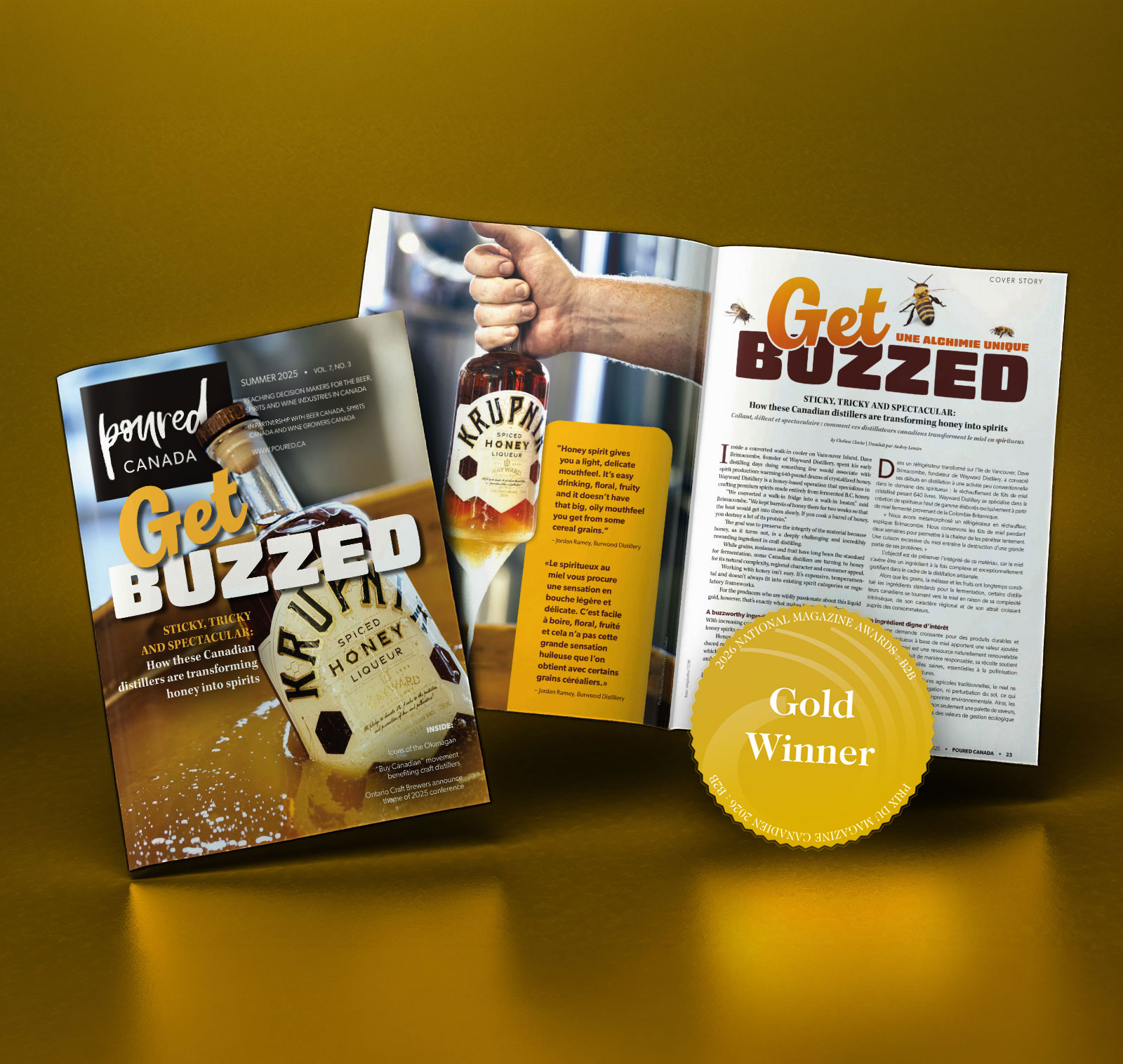 Cover and inside pages or Poured, Summer 2025