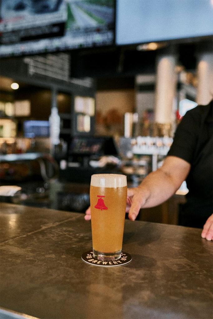 Freshly poured pint of beer
