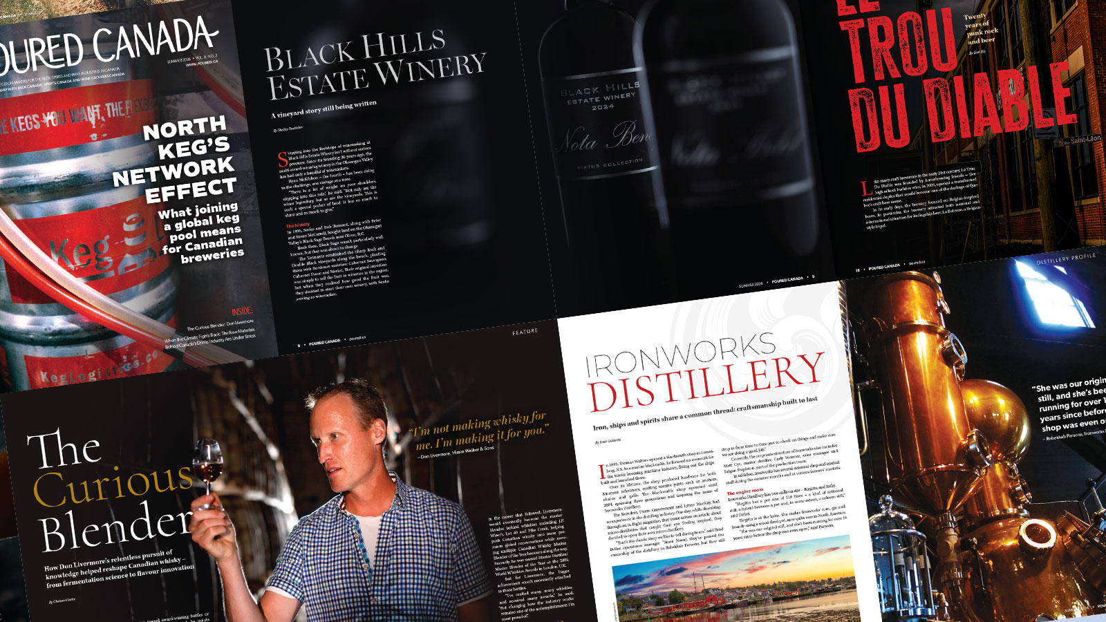 Various pages from the Summer 2026 issue of Poured Magazine
